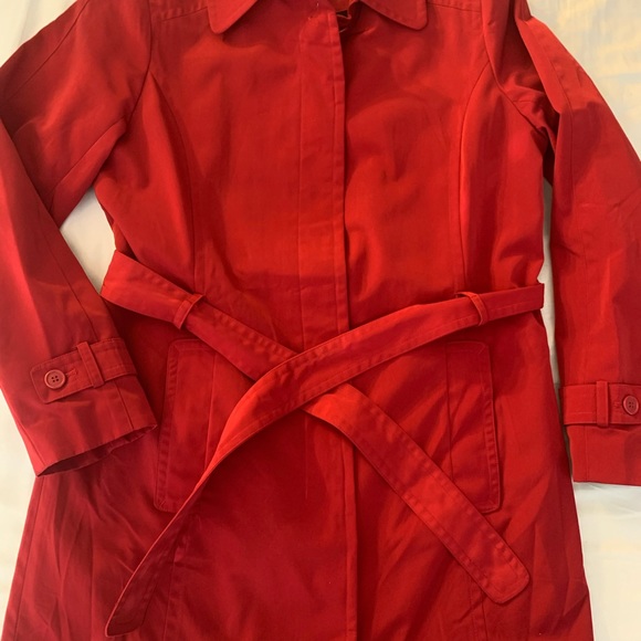 Towne Collection Red Trench Coat Jacket Large London Fog - Picture 4 of 13